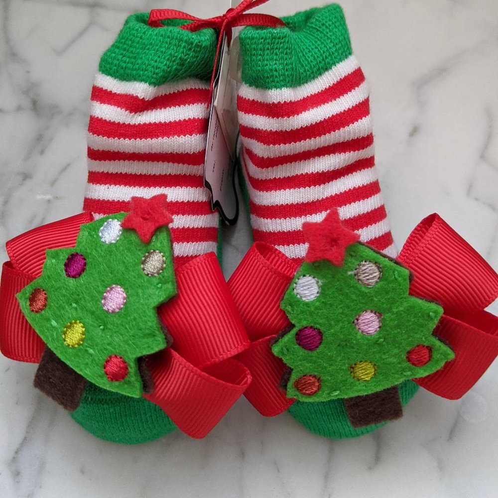 Sold Out Mud Pie Christmas Tree Baby Socks
